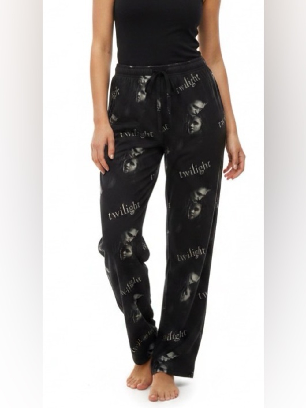 Twilight Saga Bella & Edward Black Logo Lounge Pajama Pants Size Small
